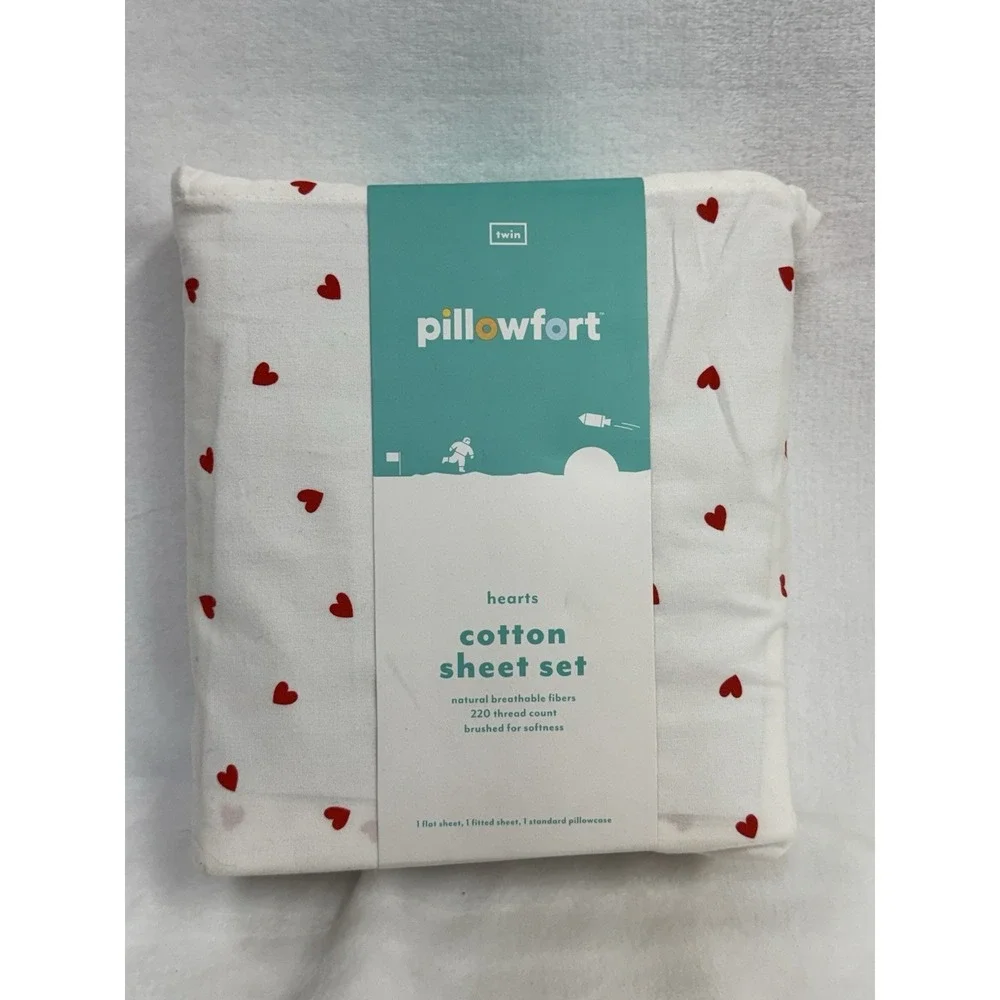 Twin Hearts Kids' 100% Cotton Sheet Set - Pillowfort